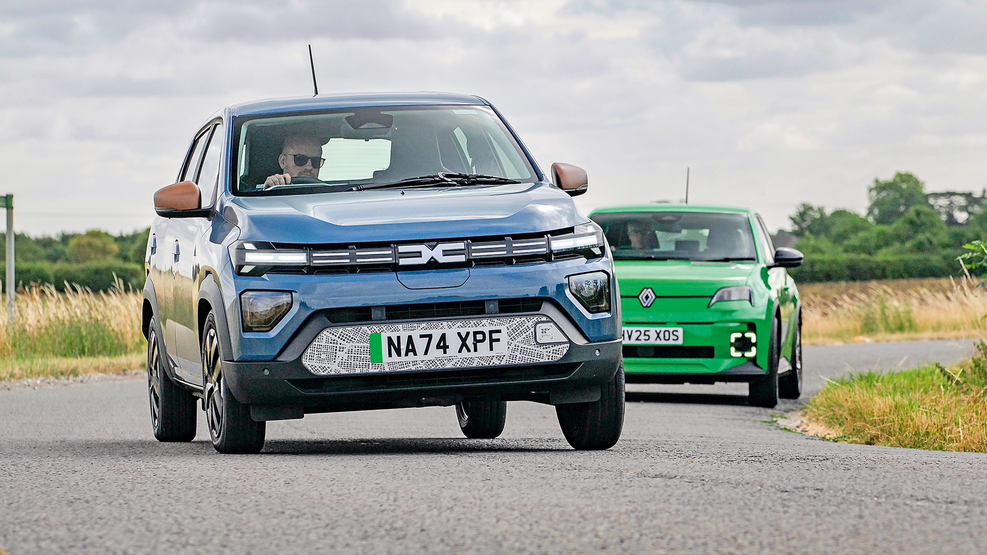 Dacia Spring and Renault 5 - front cornering