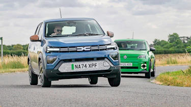 Dacia Spring and Renault 5 - front cornering