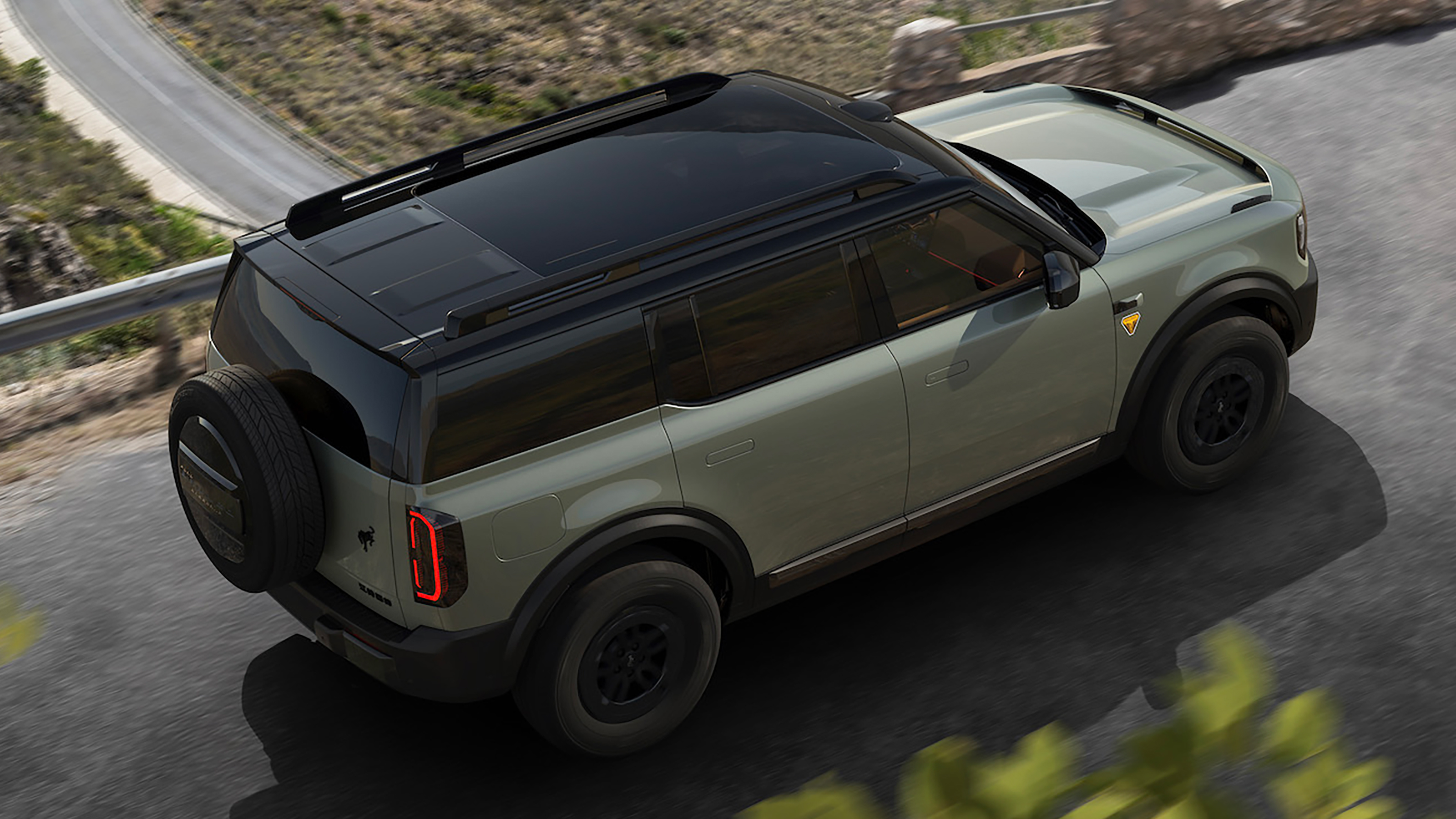 Electric Ford Bronco - rear overhead