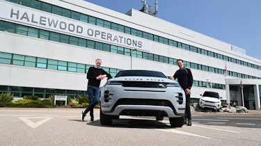 Halewood factory - Phil with Range Rover outside