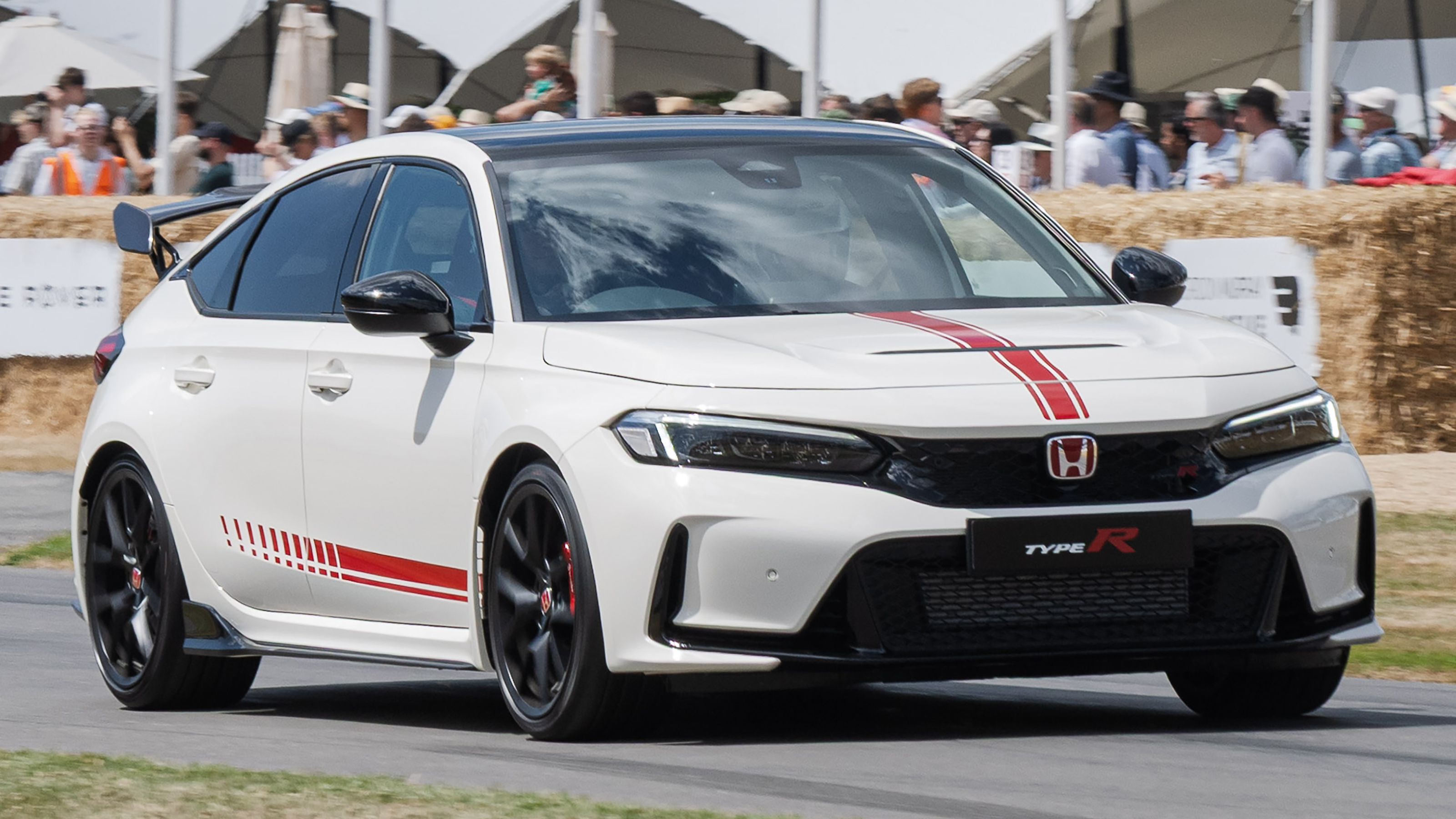 Honda Civic Type R Ultimate Edition - front tracking up the Goodwood hill