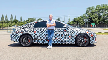 Tomas Hirschberger standing beside the Hyundai Ioniq 6 N prototype