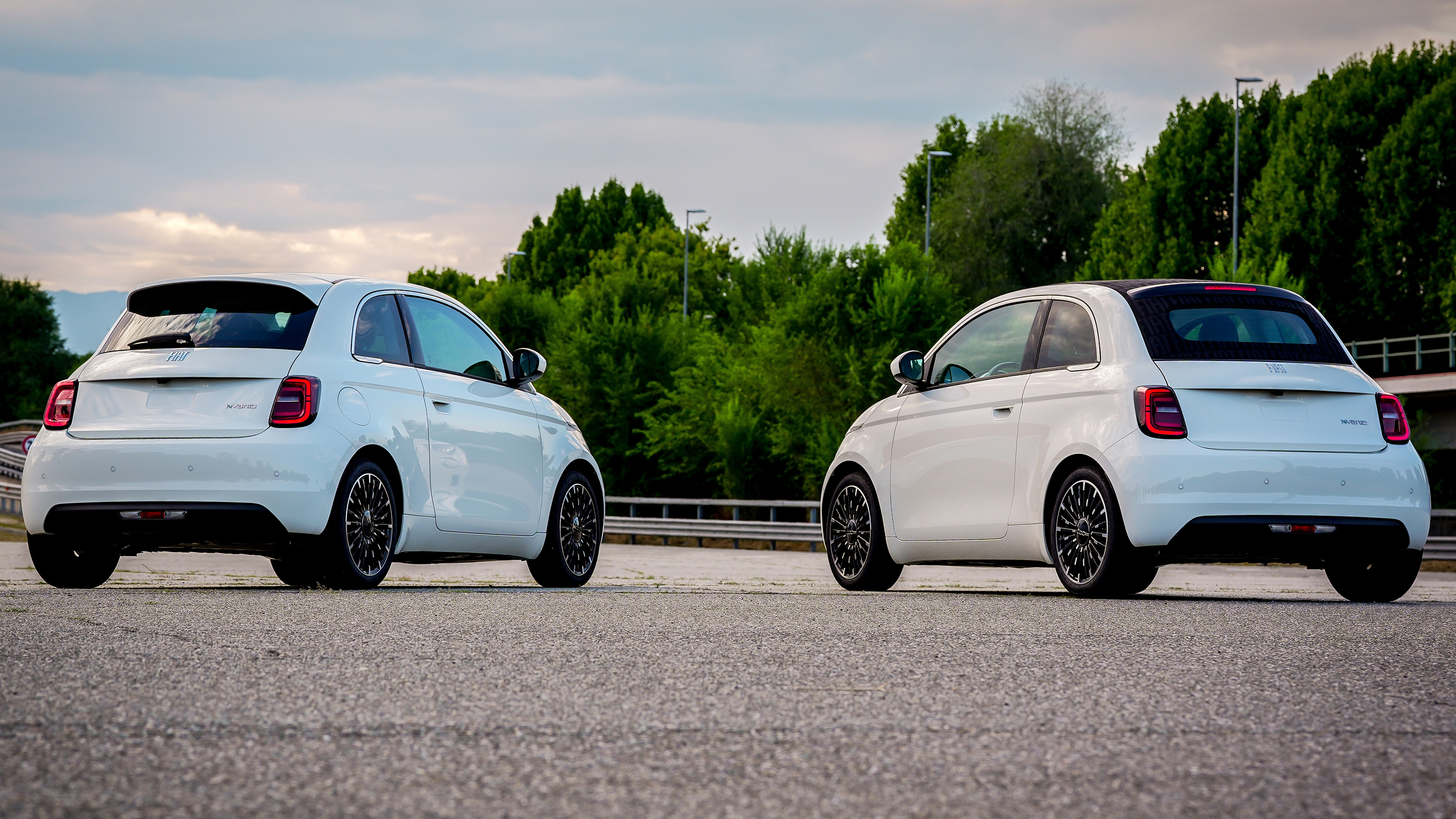 New Fiat 500 Hybrid - rear of a pair