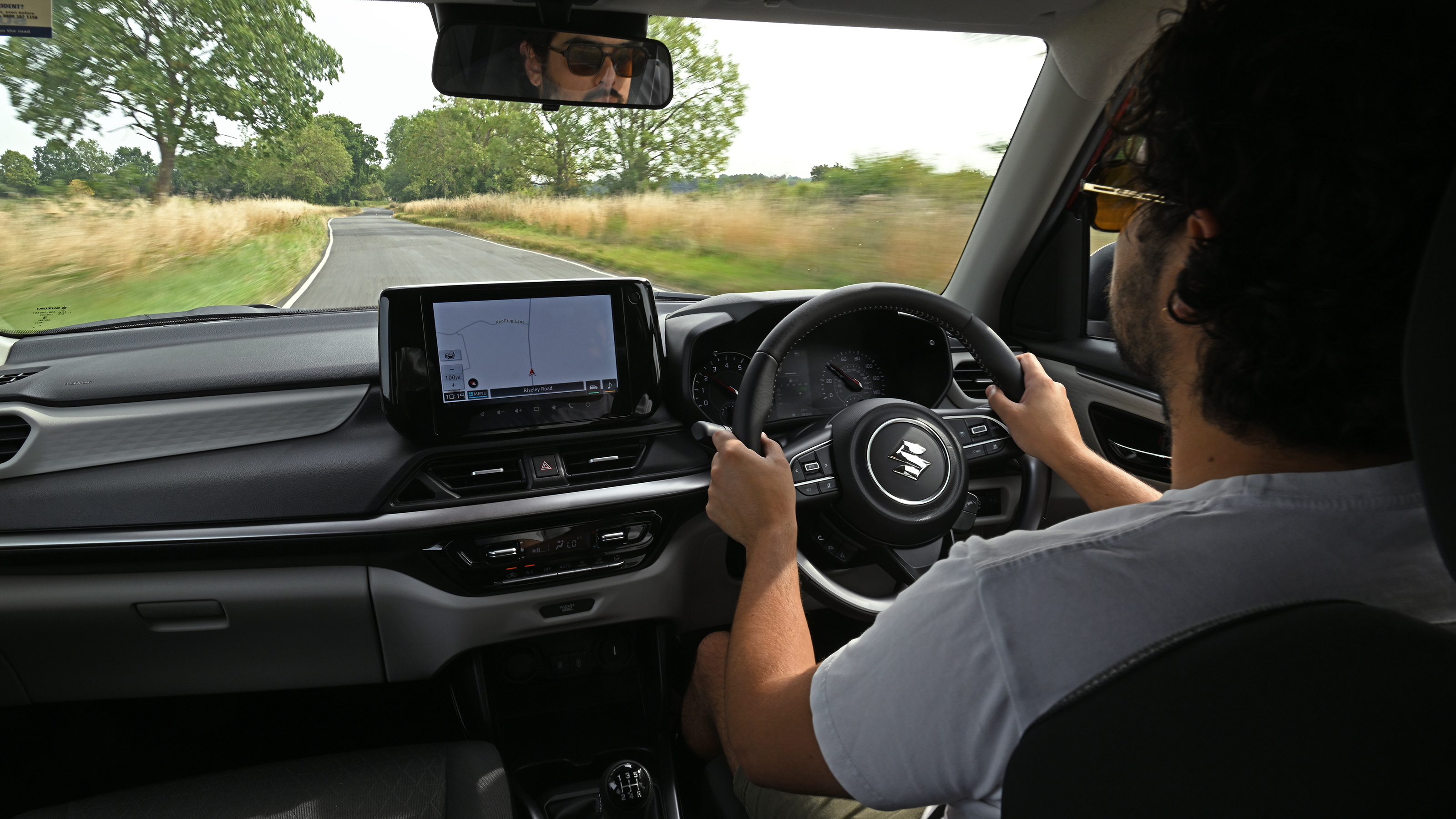 New Suzuki Swift Allgrip - interior, car being driven by Auto Express senior staff writer Jordan Katsianis