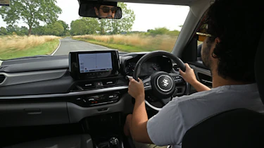 New Suzuki Swift Allgrip - interior, car being driven by Auto Express senior staff writer Jordan Katsianis