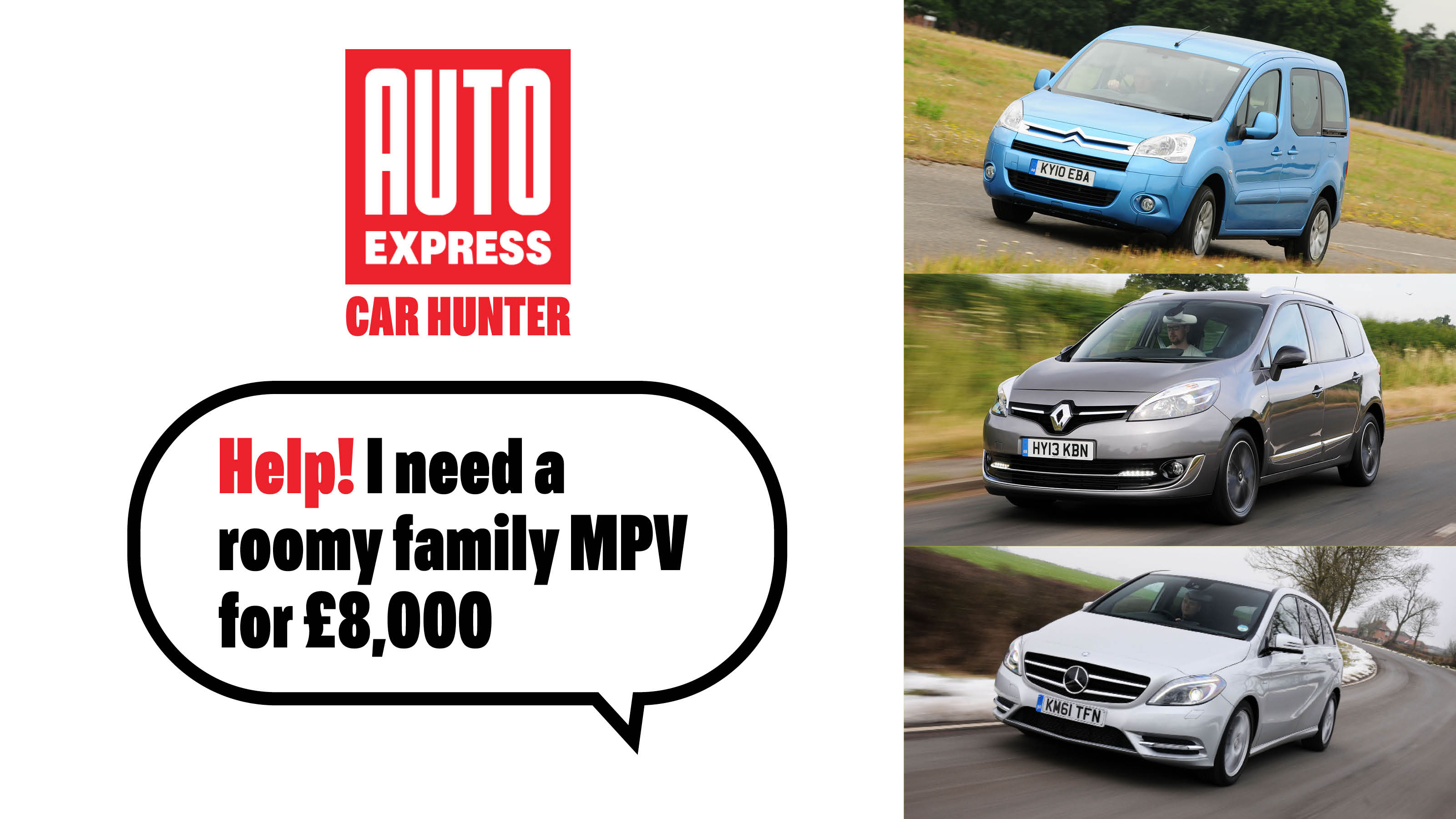 Used Car Hunter - roomy family MPVs for £8k header image 