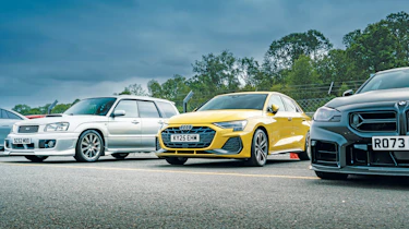Audi A3 Sportback 35 TFSI long-term - front with BMW and Subaru