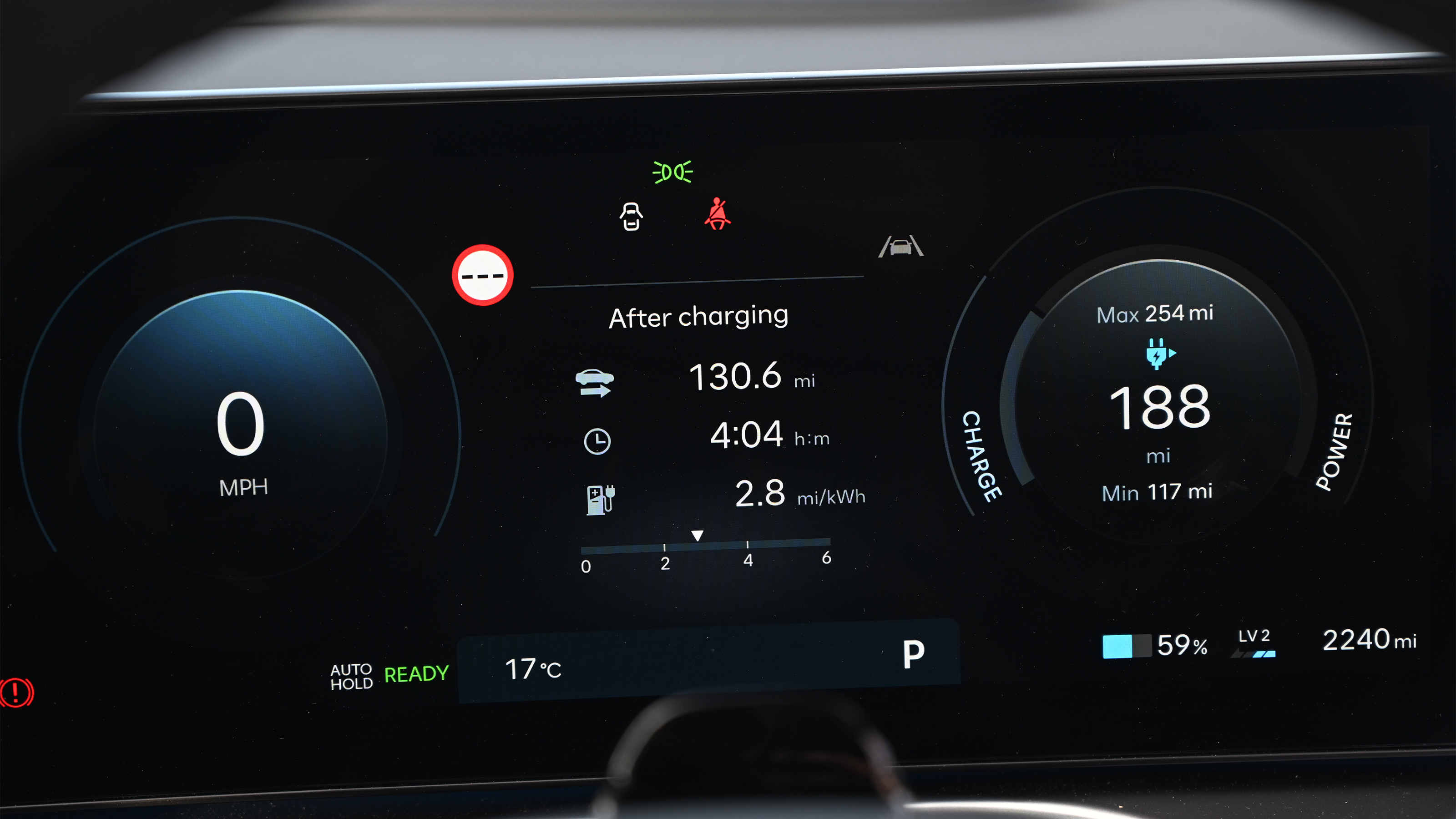 EV tow test - Kia display