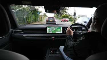 EV tow test - Kia driving interior