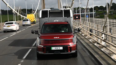 EV tow test - Kia front end on bridge