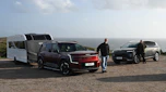 EV tow test - Kia with caravan and Hyundai header