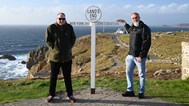 EV tow test - Lands End sign