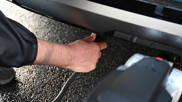 EV tow test - power cable on Kia