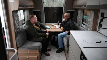 EV tow test - snacks in caravan