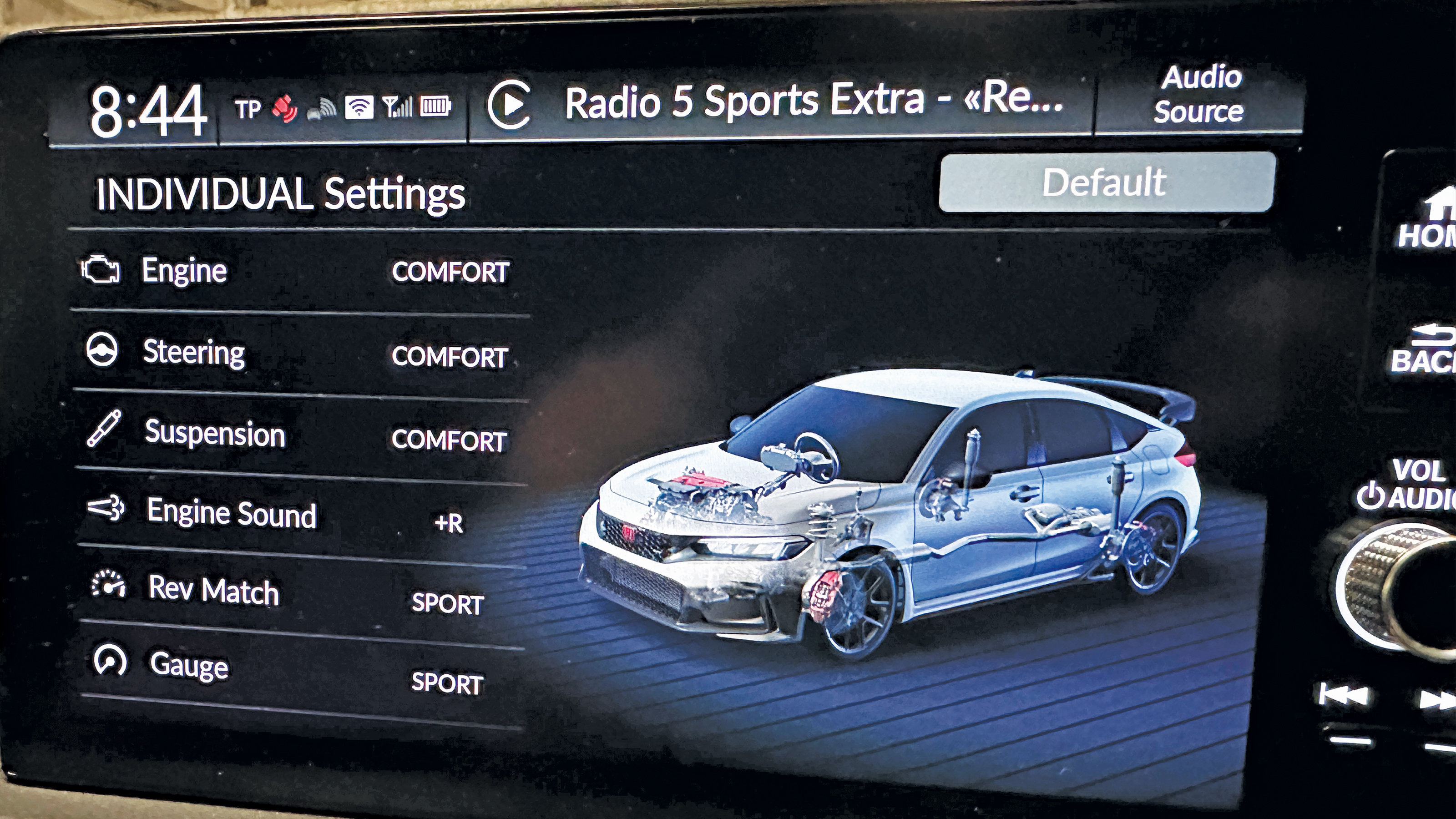 Honda Civic Type R long-term - individual mode screen