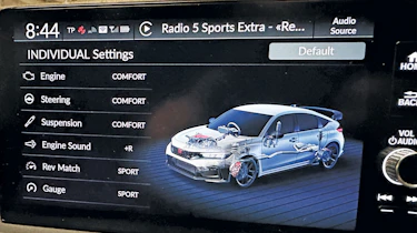Honda Civic Type R long-term - individual mode screen