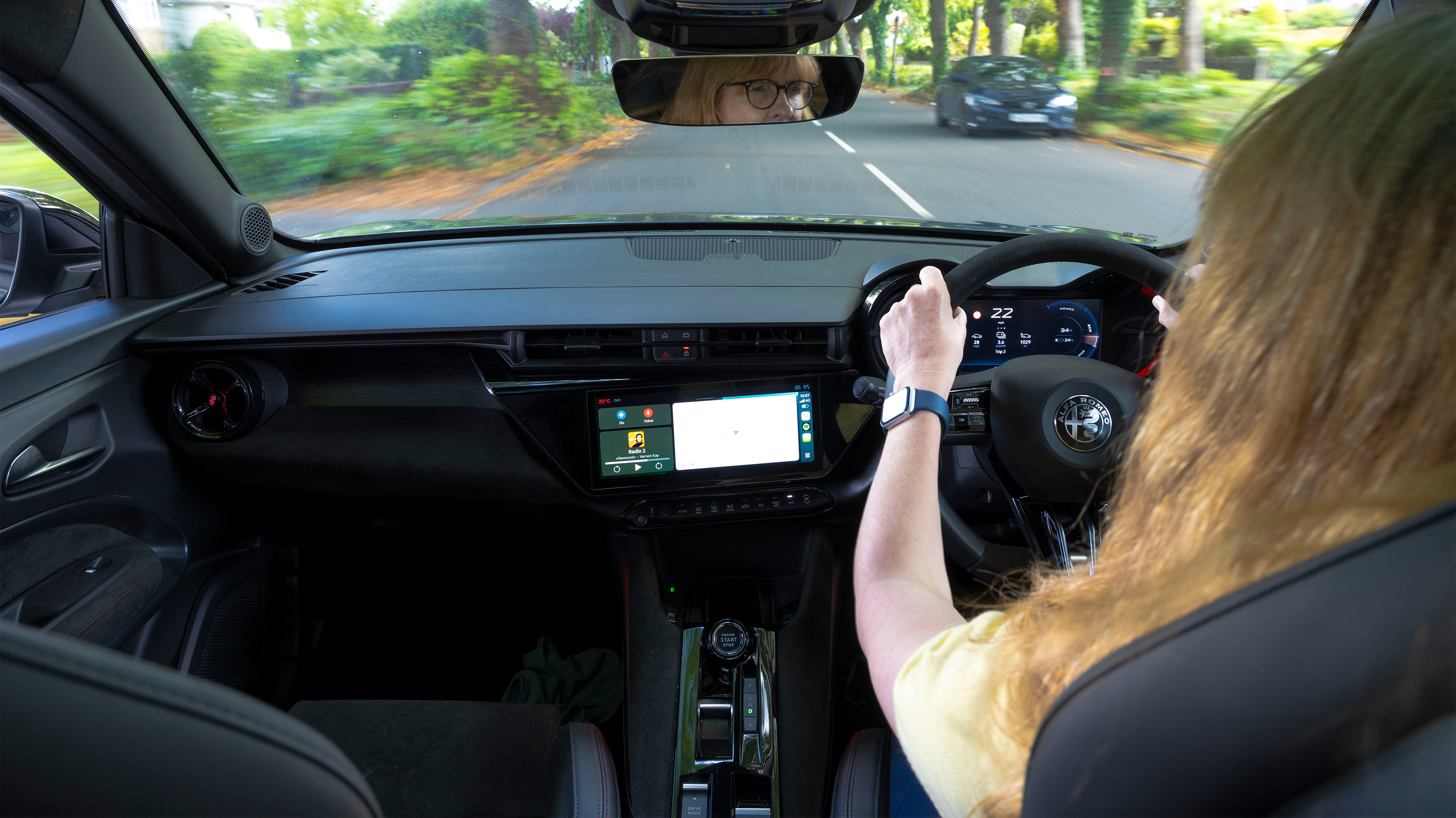 Auto Express pictures editor Dawn Grant driving the Alfa Romeo Junior