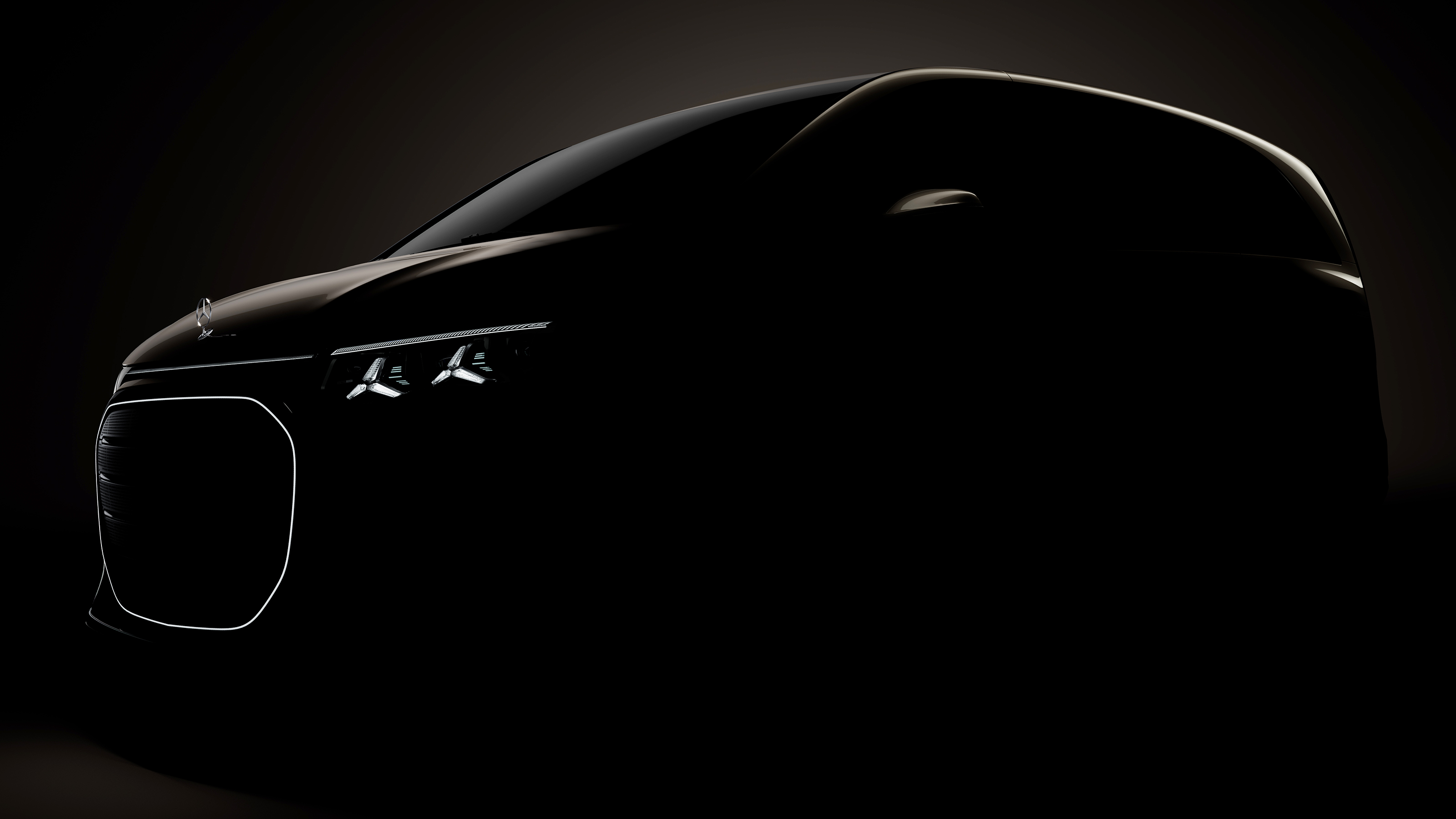 Mercedes VLE teased - front 3/4 in camoflage
