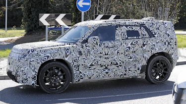 New Land Rover Defender Sport spy shot - front cornering