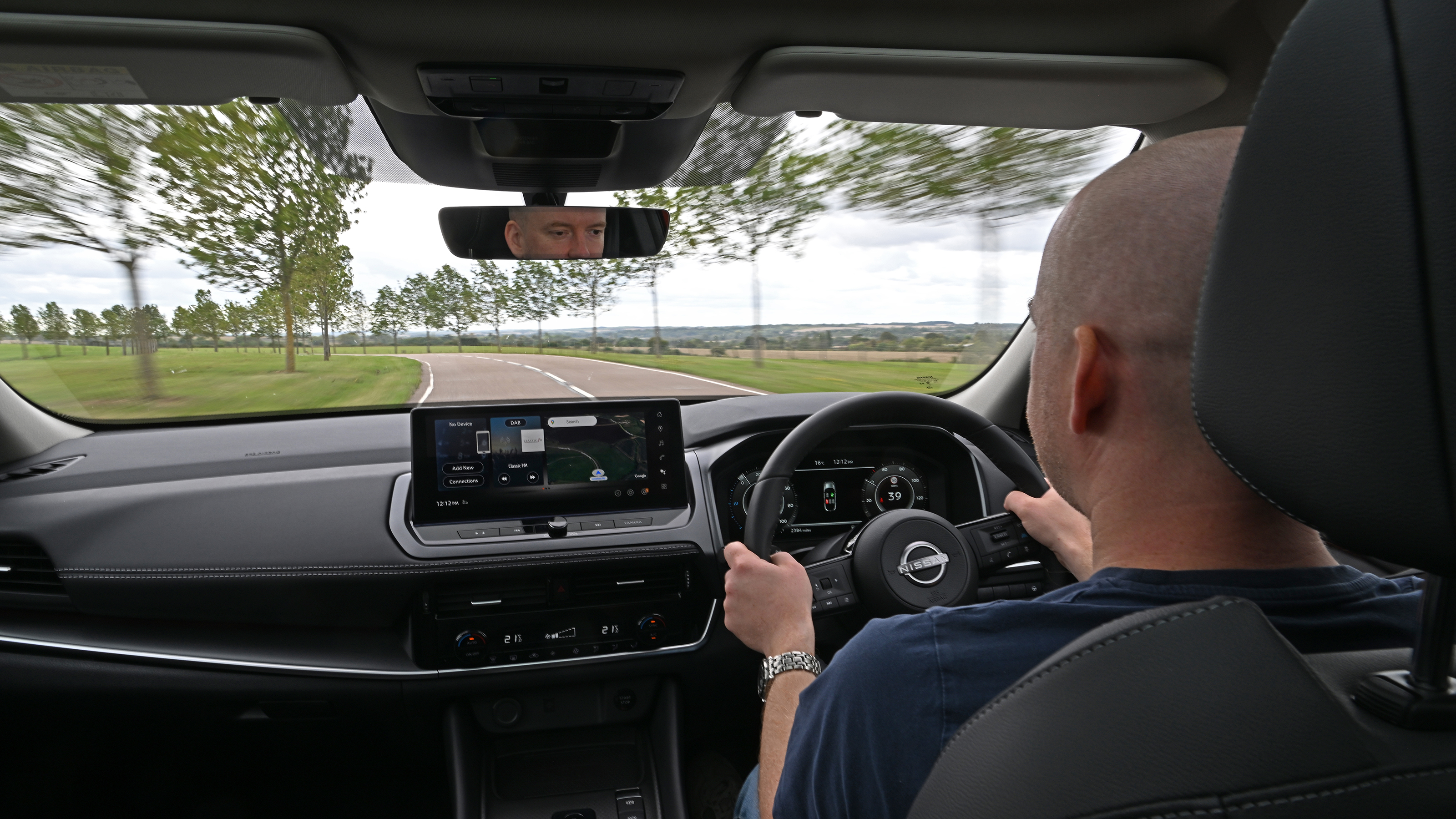 Nissan Qashqai e-Power - interior, car being driven by Auto Express chief reviewer Alex Ingram