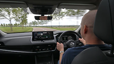 Nissan Qashqai e-Power - interior, car being driven by Auto Express chief reviewer Alex Ingram