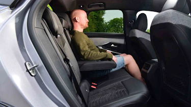Peugeot E-3008 - rear seats with Chief reviewer, Alex Ingram