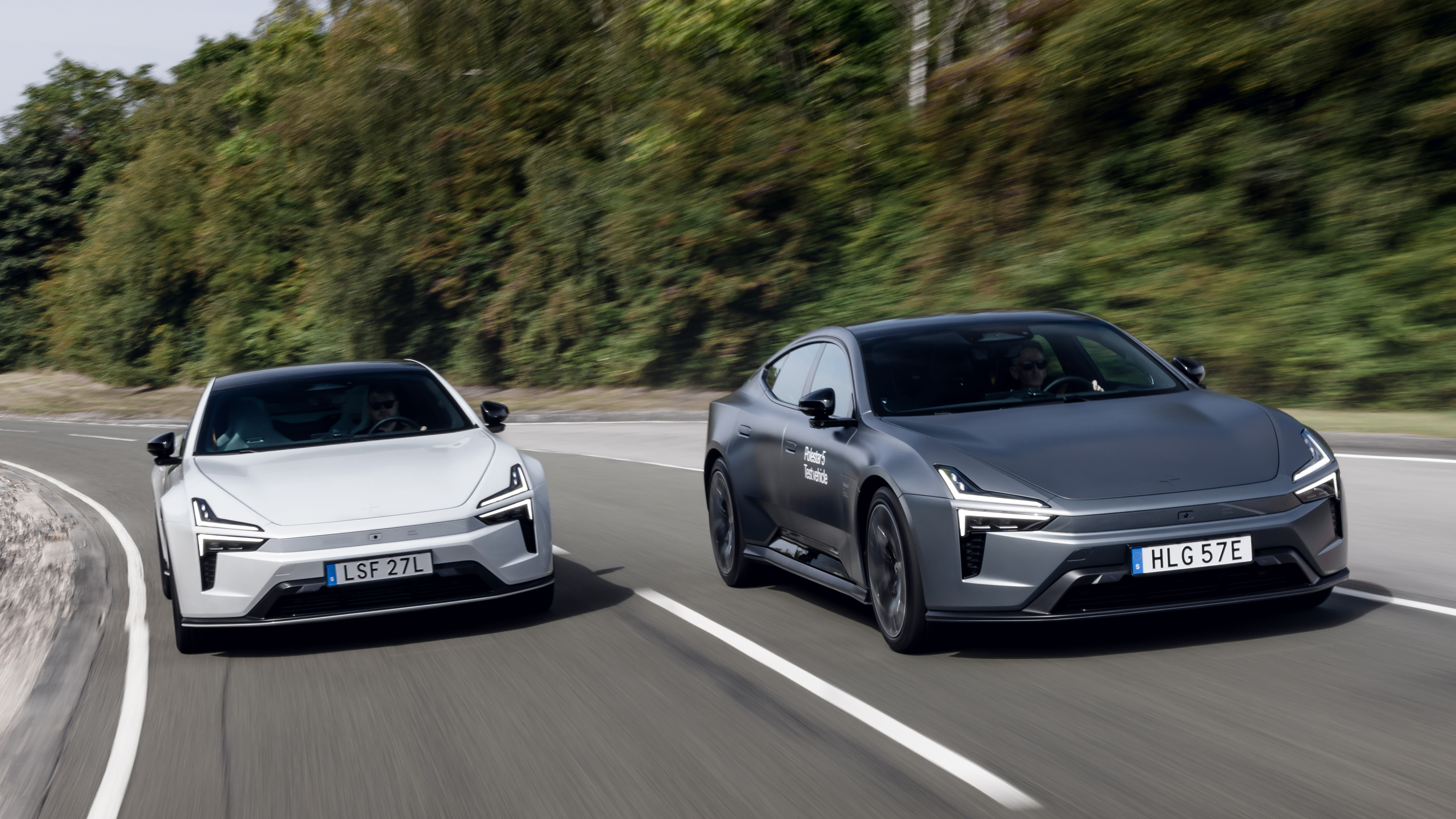 New Polestar 5 production car - two cars