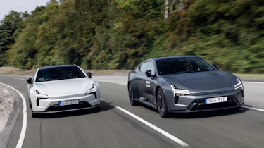 New Polestar 5 production car - two cars