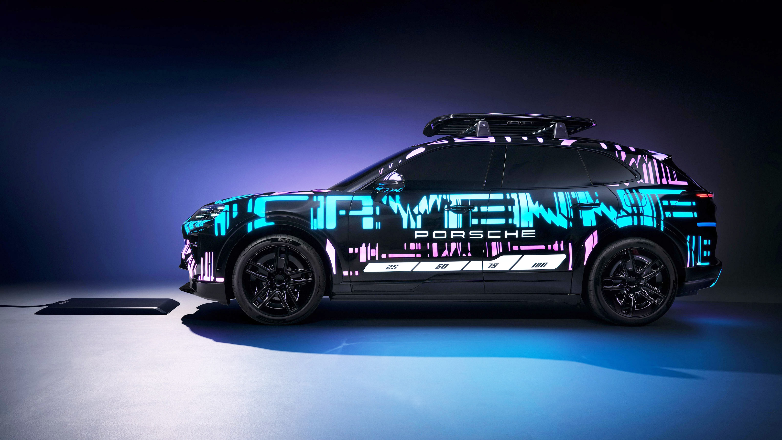 Porsche Cayenne EV wireless charging - side