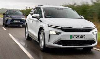 Skoda Enyaq vs Toyota bZ4X - front tracking