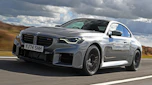 New BMW M2 being driven in the UK - front tracking