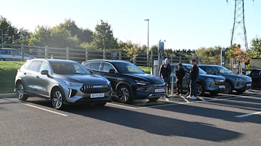 Chinese hybrid SUV mega test - cars being charged