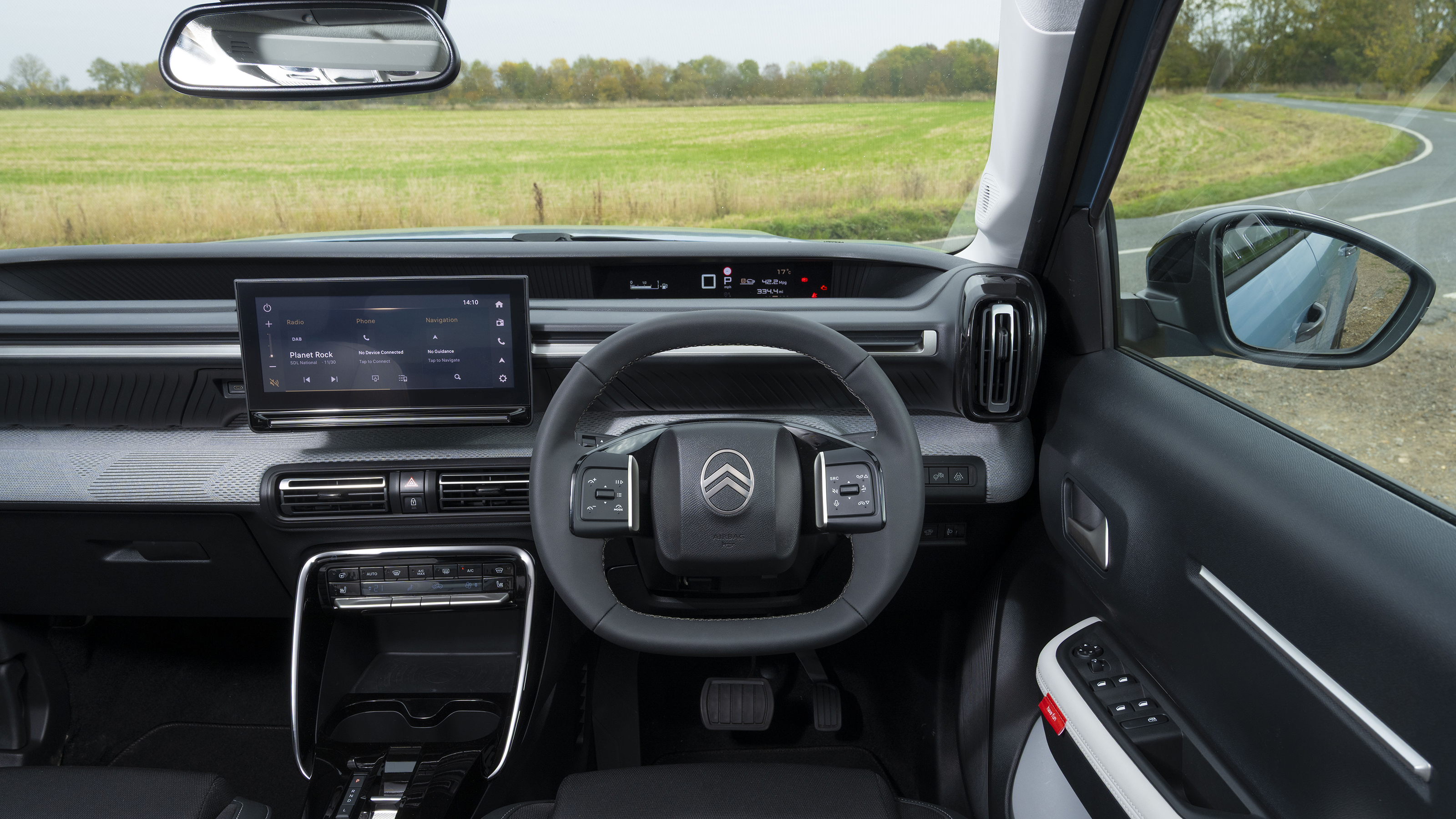 Citroen C3 Aircross being driven in the UK - front interior 