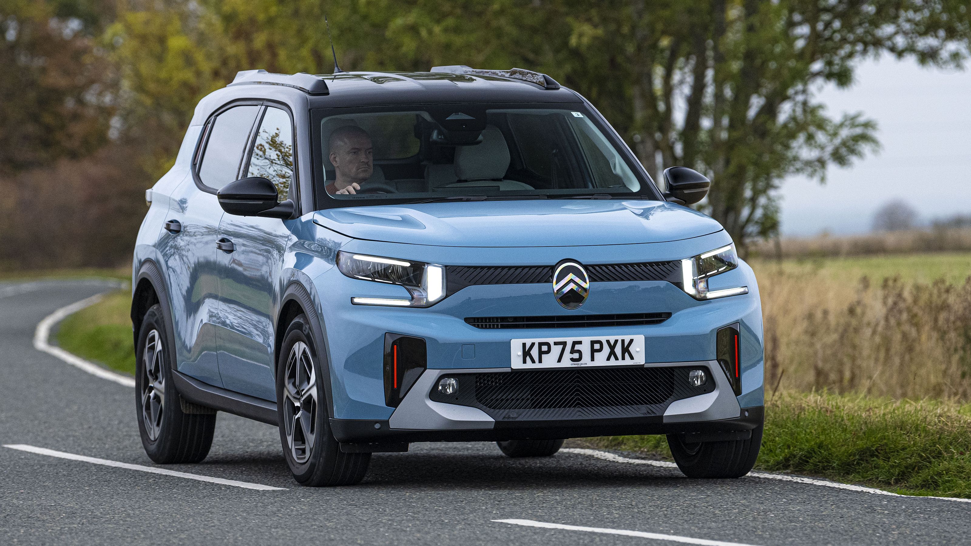 Citroen C3 Aircross being driven in the UK - front cornering 