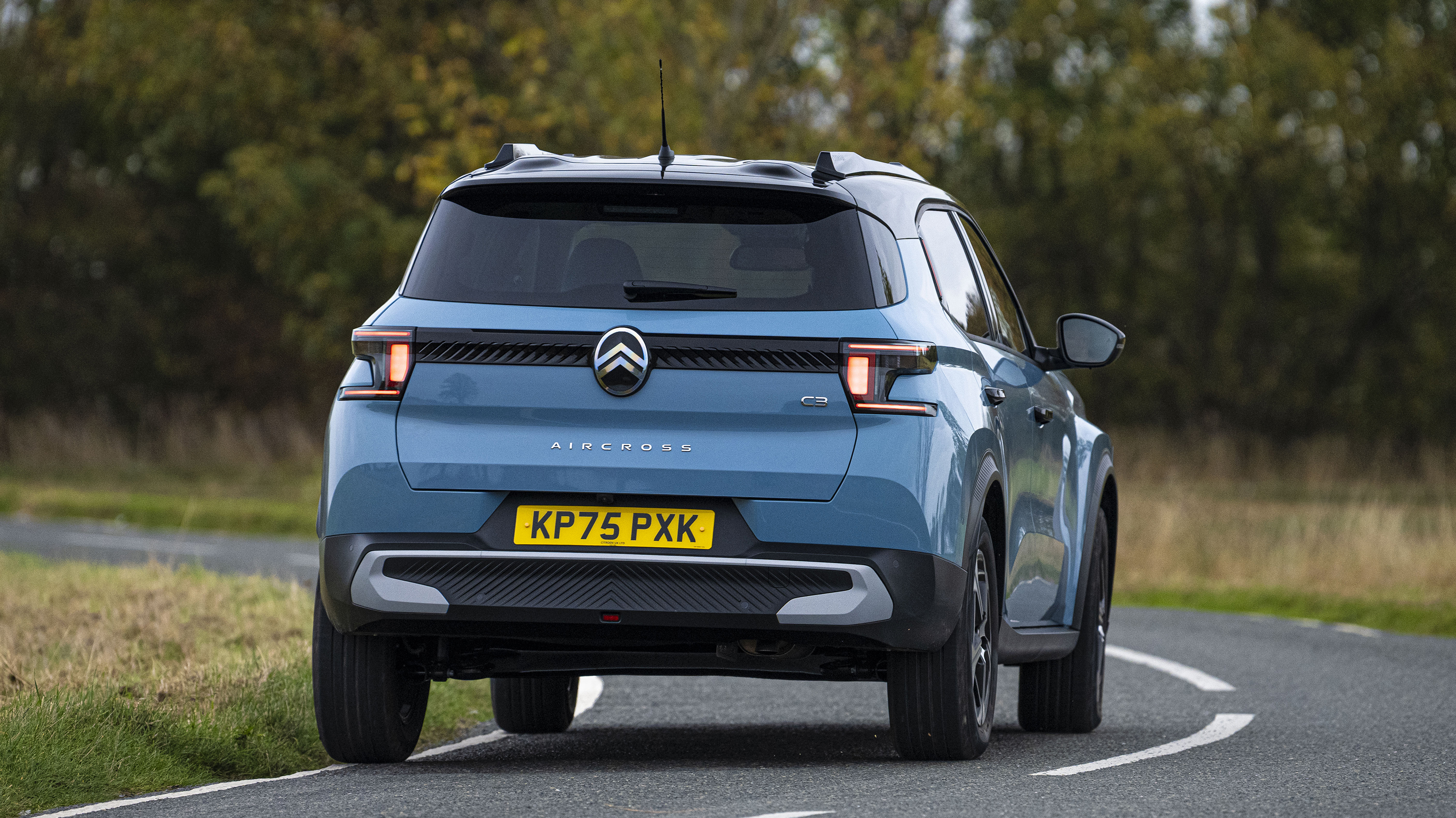 Citroen C3 Aircross being driven in the UK - rear cornering 