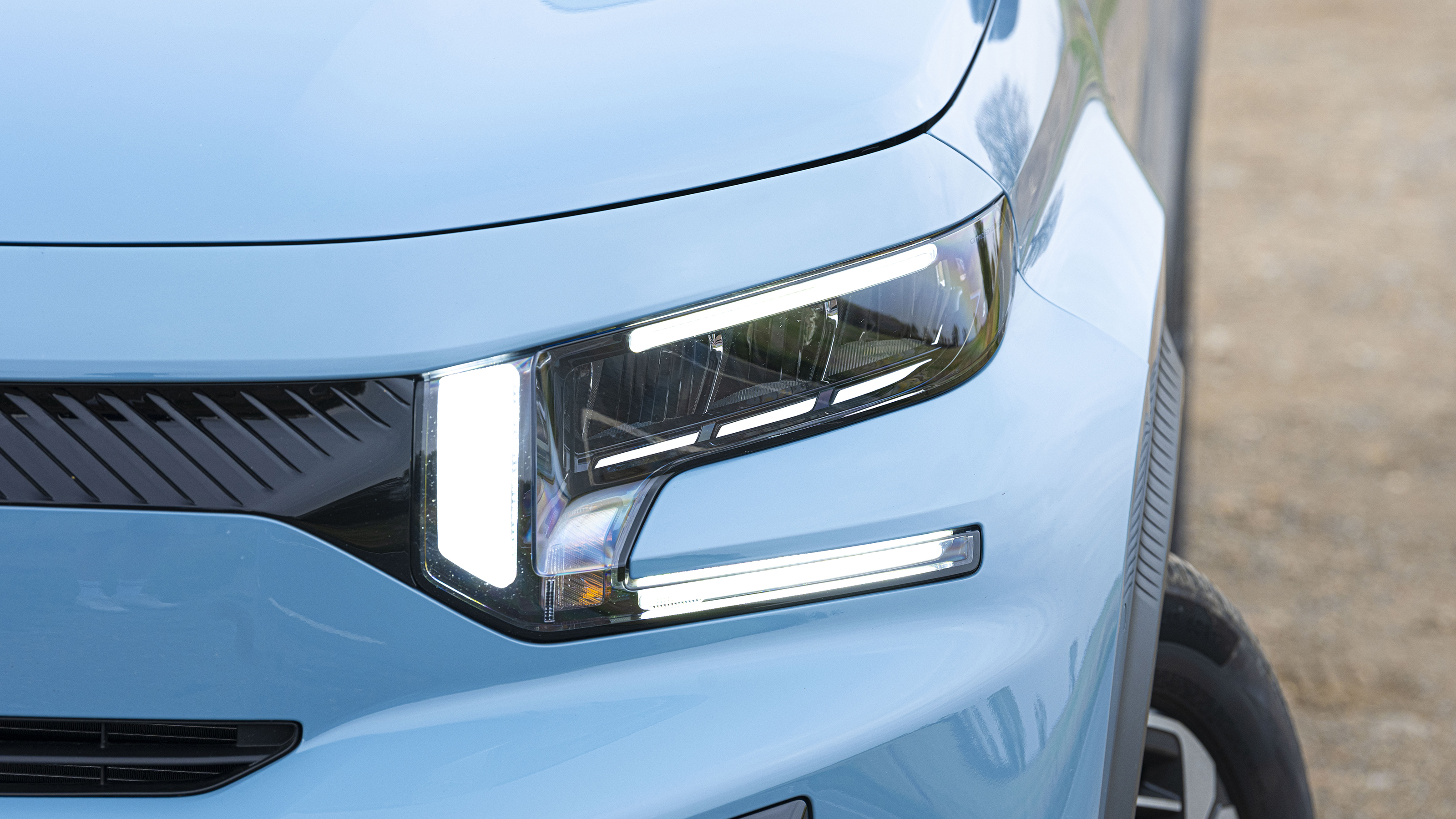 Citroen C3 Aircross being driven in the UK - front headlight 