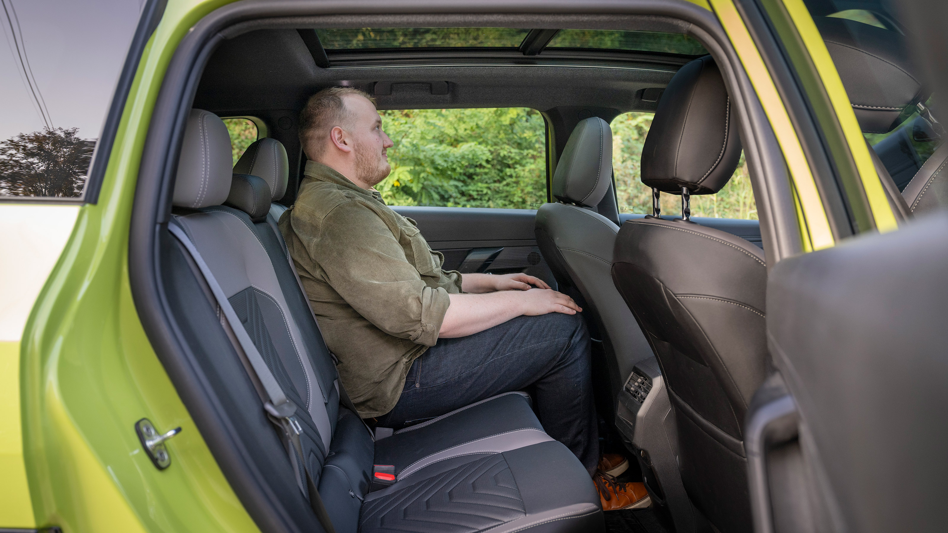 Ellis Hyde sat in the Jeep Compass e-Hybrid