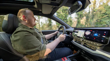 Auto Express news reporter Ellis Hyde driving the Jeep Compass