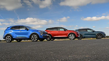 Kia Sportage vs Nissan Qashqai vs Volkswagen Tiguan - side static