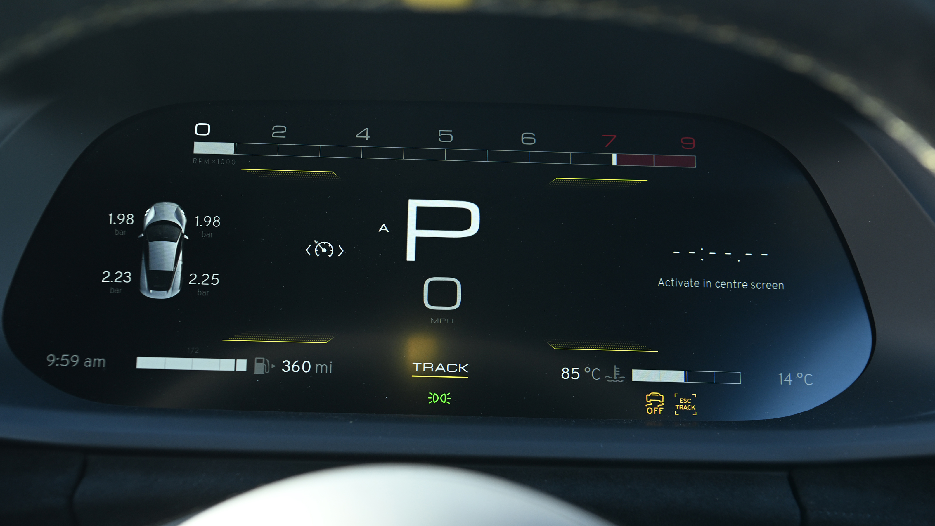 Lotus Emira Turbo SE - dashboard screen