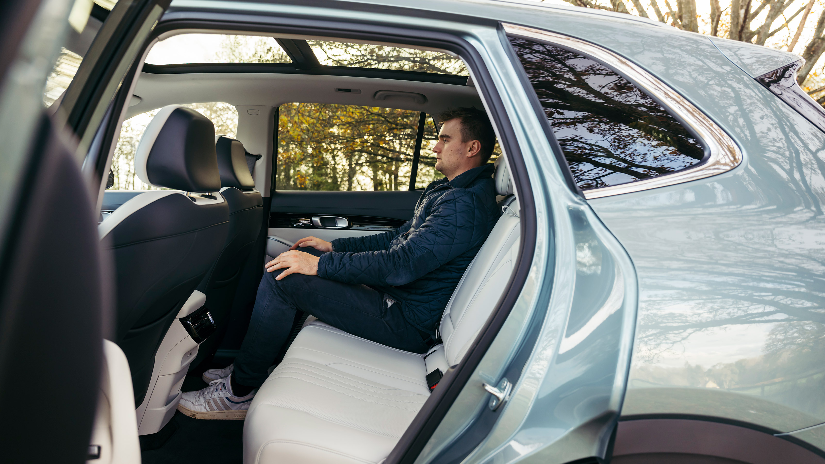 Alastair Crooks sat in the Geely EX5