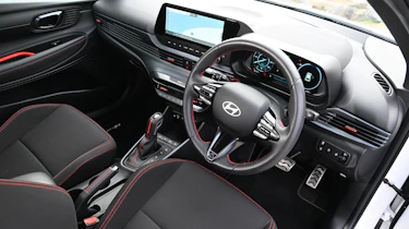 Hyundai i20 being driven in the UK - front interior