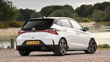Hyundai i20 being driven in the UK - rear static