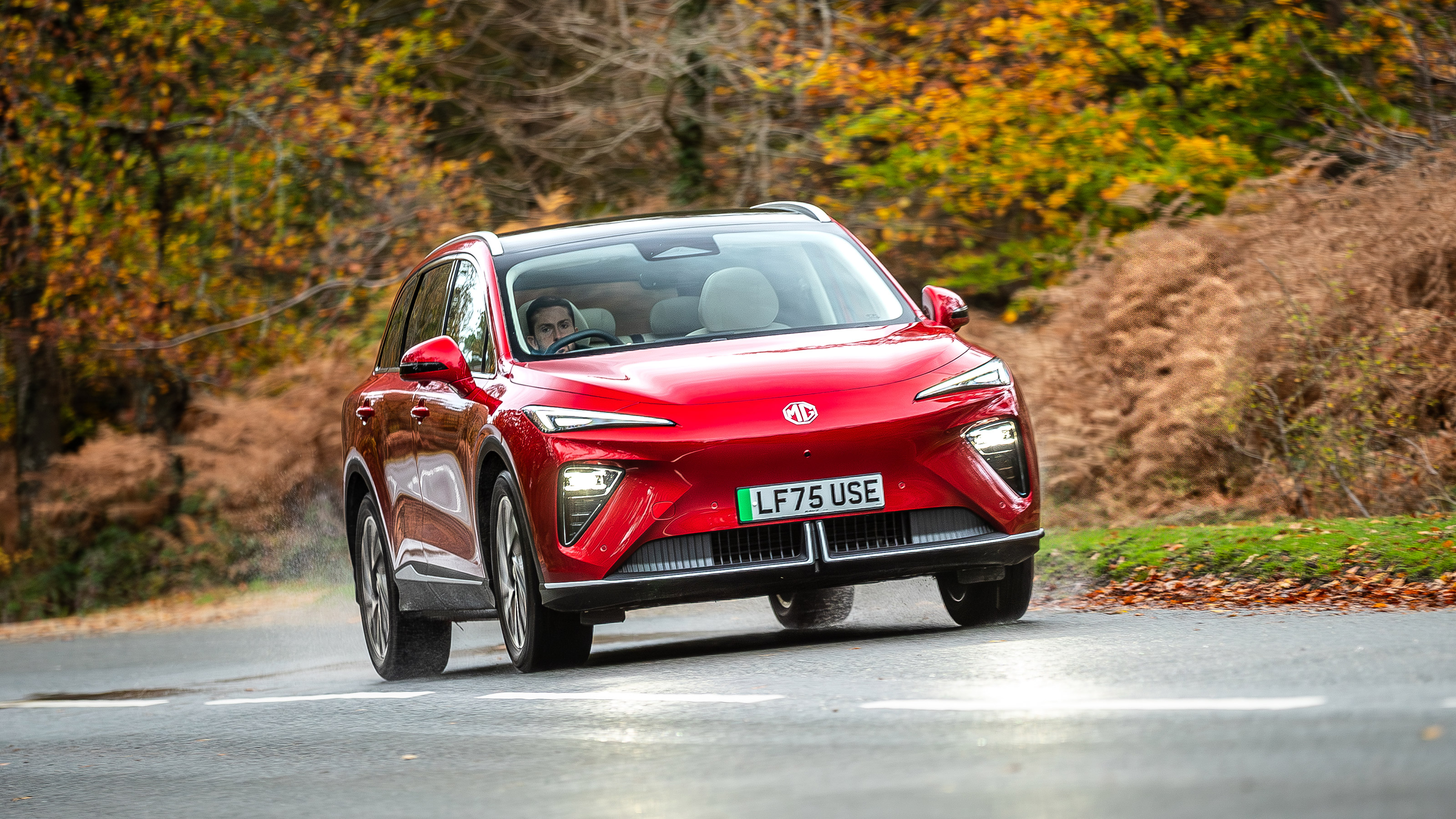 MGS6 EV - front cornering red