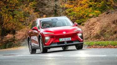 MGS6 EV - front cornering red