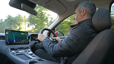 Auto Express deputy editor Richard Ingram driving the MGS6 EV Trophy Long Range