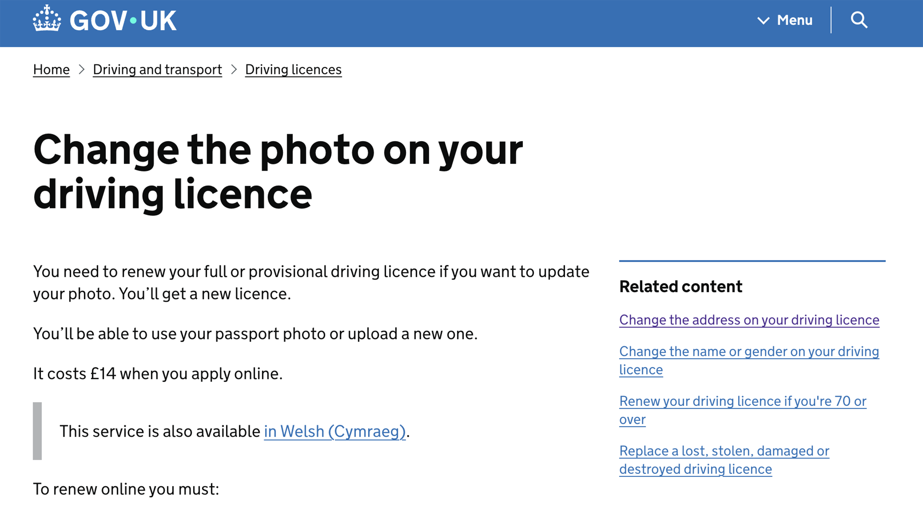 Renew your driving licence 