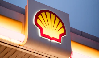 Shell pecten logo on refueling station