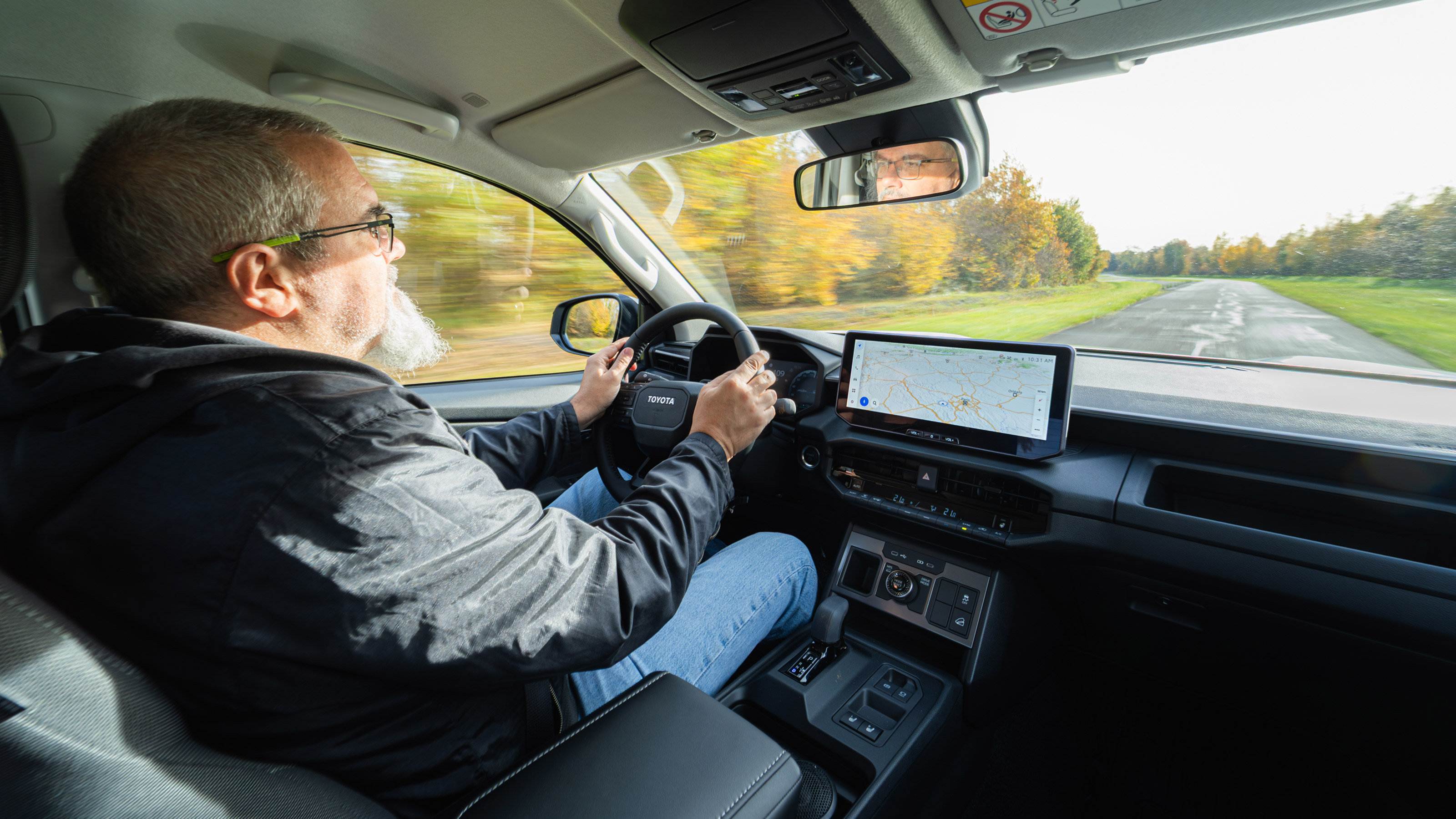 Dean Gibson driving the Toyota Hilux