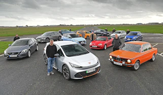 Auto Express team members standing with their own cars